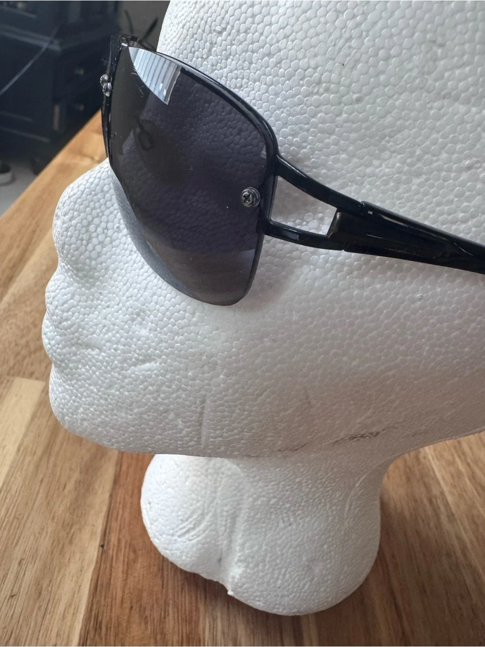 BlueBlocker 1408 sunglasses aviator shield dark lenses red tip unisex